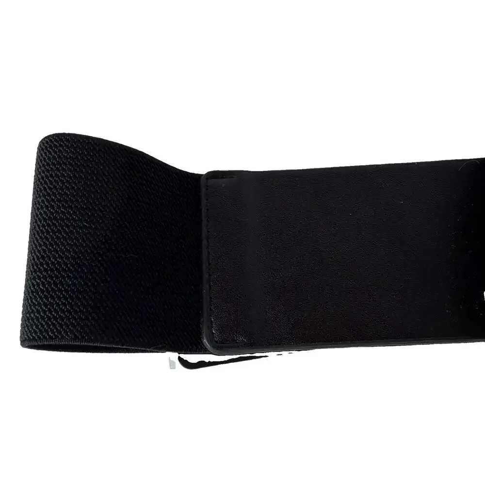 nOir Black Wide Stretch Belt XL Rhinestone Bow Elastic Waist Cinch NWT